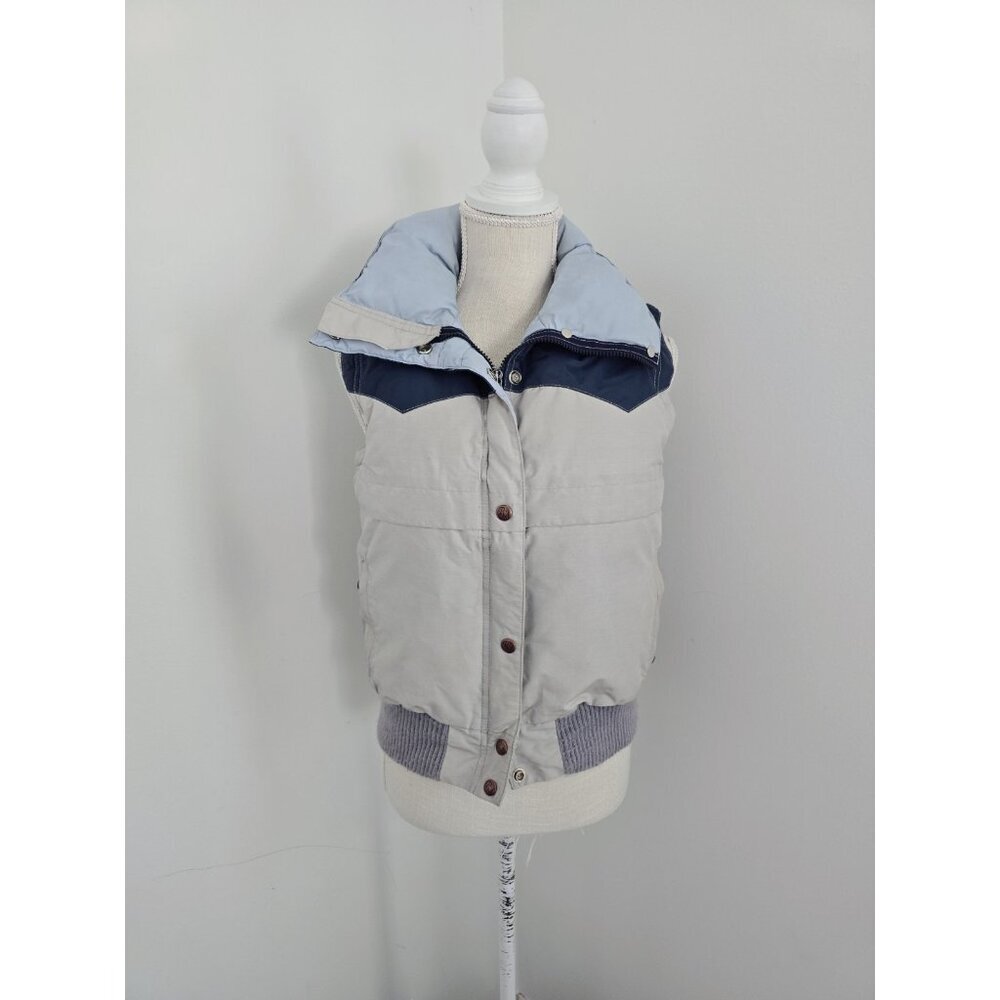 Powderhorn Mountaineering Good Down Puffer Vest Jacket 10 M Vintage Blue Grey